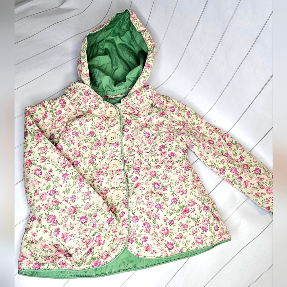 Vintage genuine kids floral pea coat